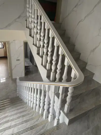 Luxury Home's Pure White European Gold-Accented Staircase Destroyed # Staircases # Multi-Story Homes